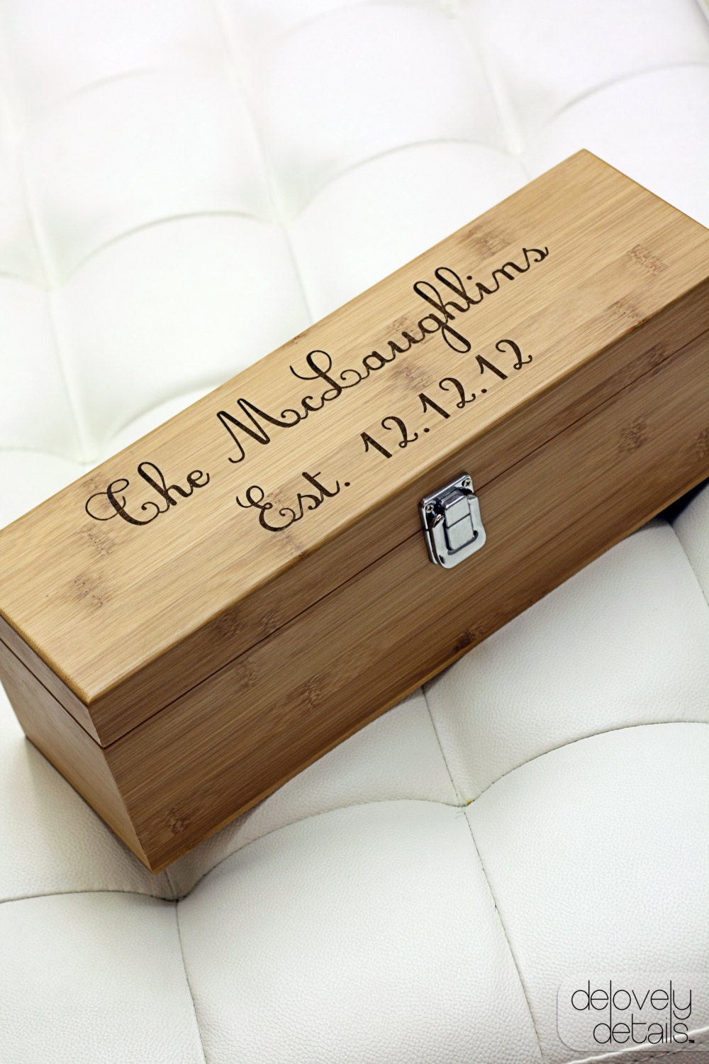 Custom Personalized Bamboo Wine Box w/ included tools