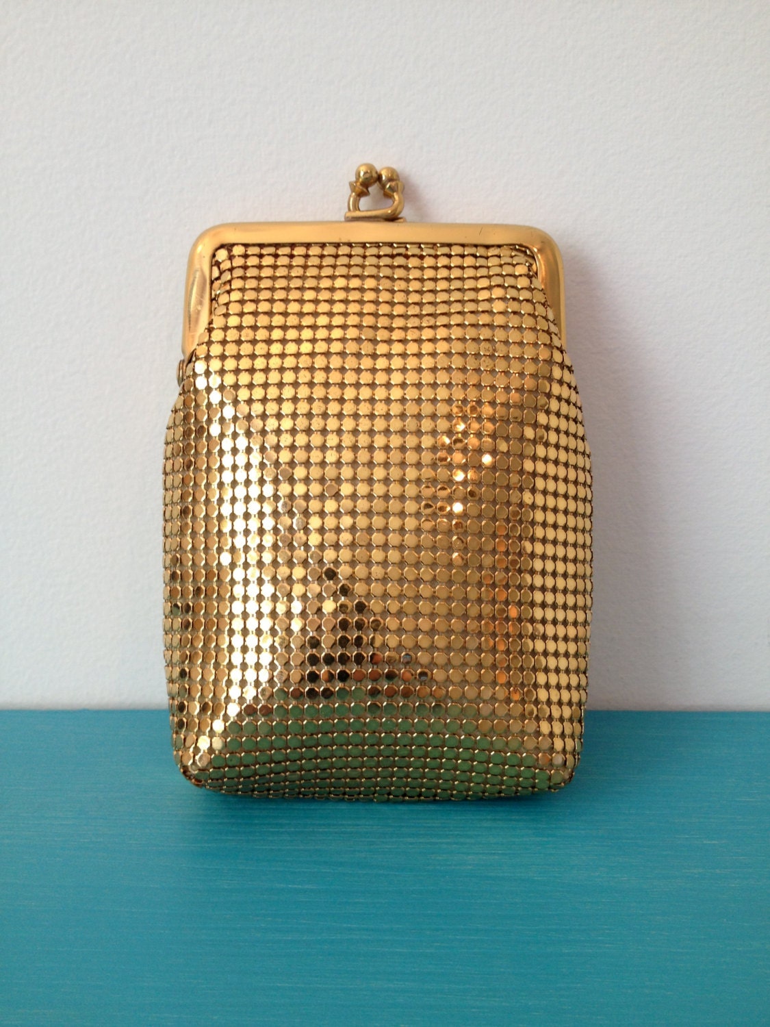 vintage 40s gold mesh whiting and davis change cigarette pouch