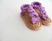 CROCHET SANDALS - Lavender 6-12 months