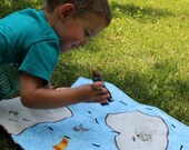 Pirate Map-Waldorf Style Quilted Cloth Play Mat-Appliqued Fully Washable- Quiet time mat