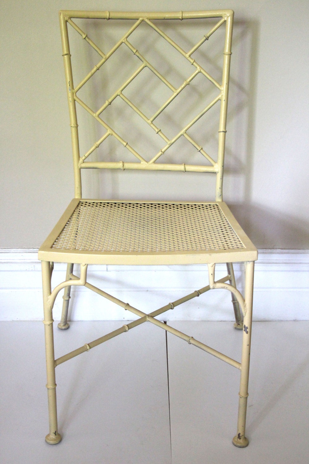 Vintage Metal Faux Bamboo Chair