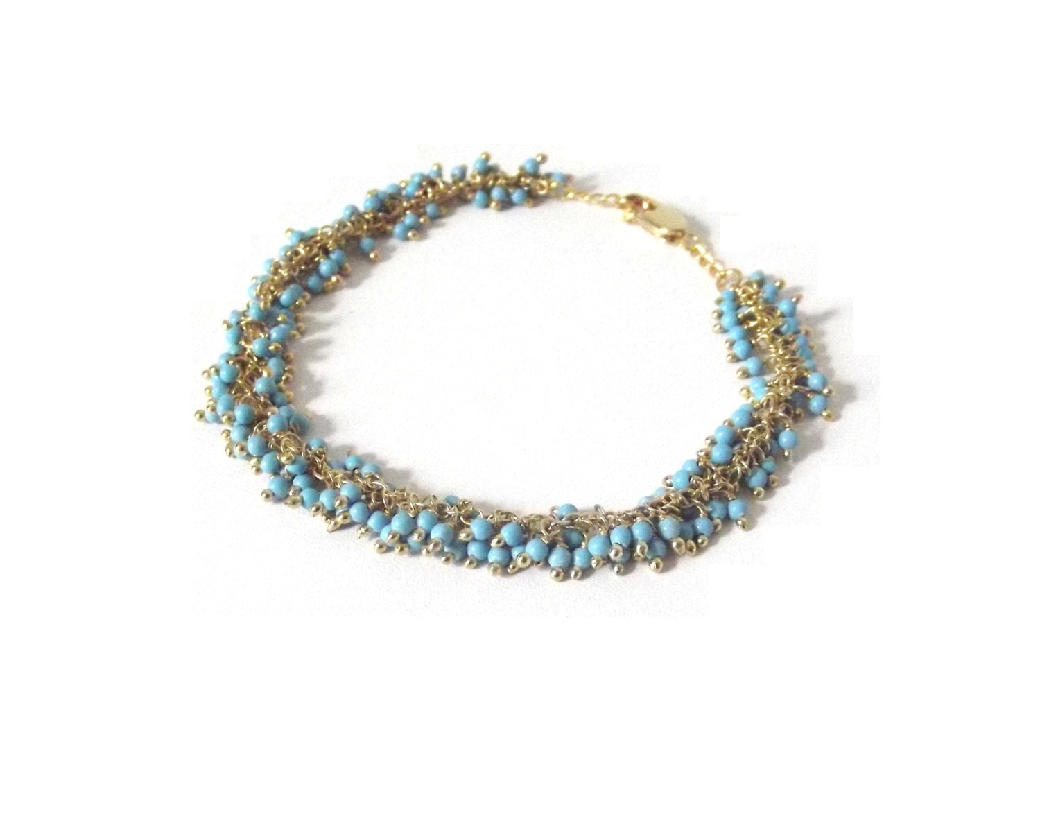 Turquoise Beaded Chain Bracelet