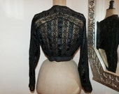 Victorian silk blouse lace bodice Antique French chemise shirt w handmade lace, 1800s gothic steampunk clothing