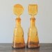 Vintage Erik Hoglund Designed For Neiman Marcus Women And Man Amber Glass Decanters