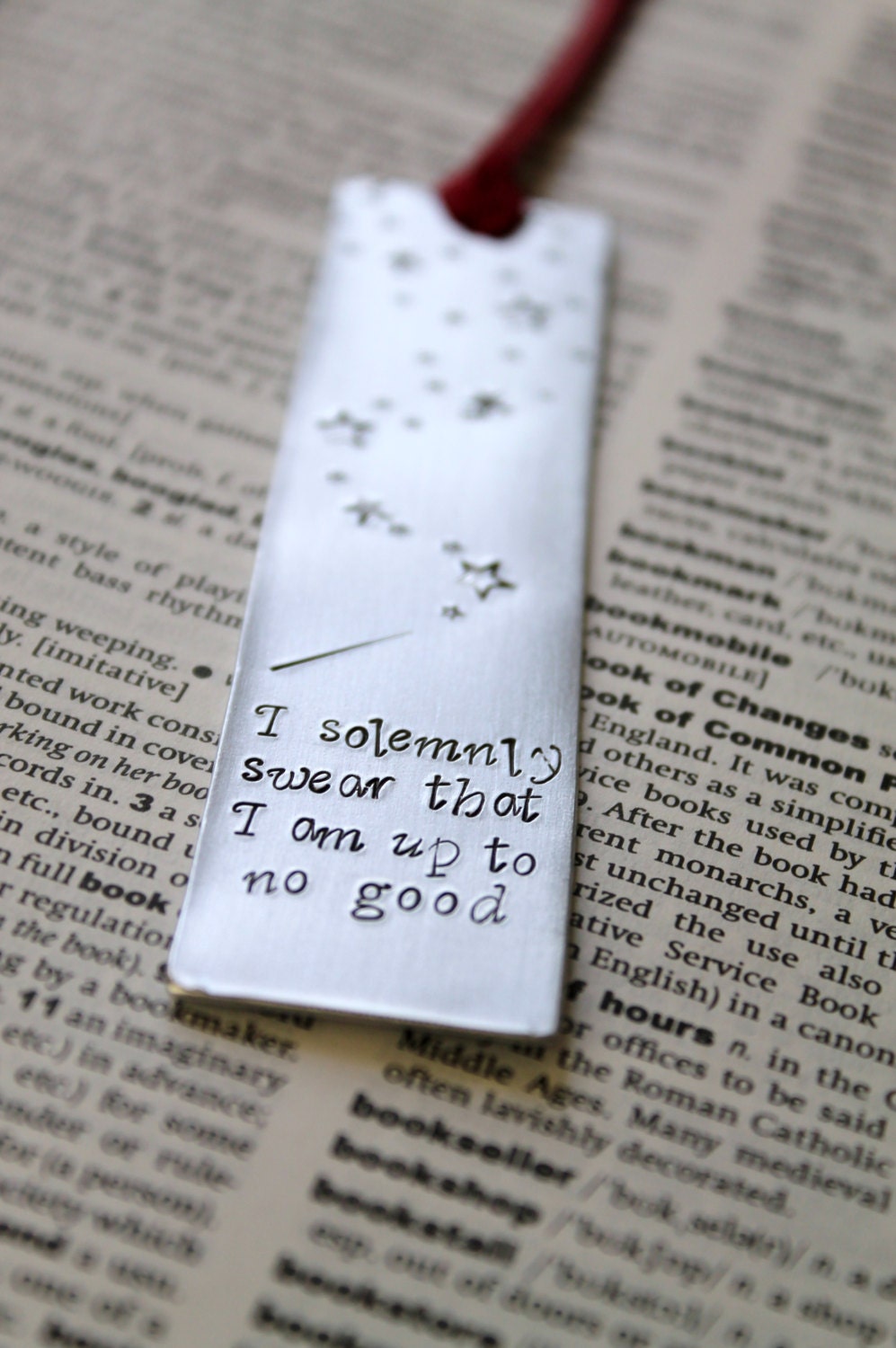 Metal Stamped Personalised Bookmark - I Solemnly Swear That I Am Up To No Good