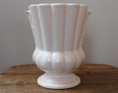 Vintage White McCoy Style Glazed Ceramic Vase