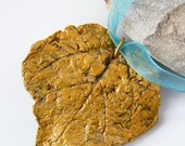 Pendant Golden upcycled Paper Mache Clay Leaf Pendant Necklace Jewelry, Mothers Day Gift, Eco Chic, bridal jewelry, Gift Under 30