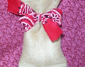 100 Burlap Red Bandana Ties Wedding Party Favor Gift Bags Country Rustic