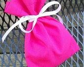10 FUSHIA PINK Gift Bags Classic Wedding Ivory White Pale Pink Jute Ties