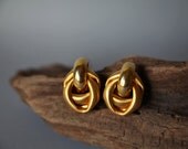 Vintage Brushed Gold Knot Earrings