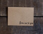 Valentine's Day Card - From Me To You - Love - Simple Hello - Blank Greeting Card - Paper Goods - Handmade - Simple Card