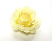 Light Yellow Rose - Fabric Flower Hair Accessory or Pin - Bride or Bridesmaid