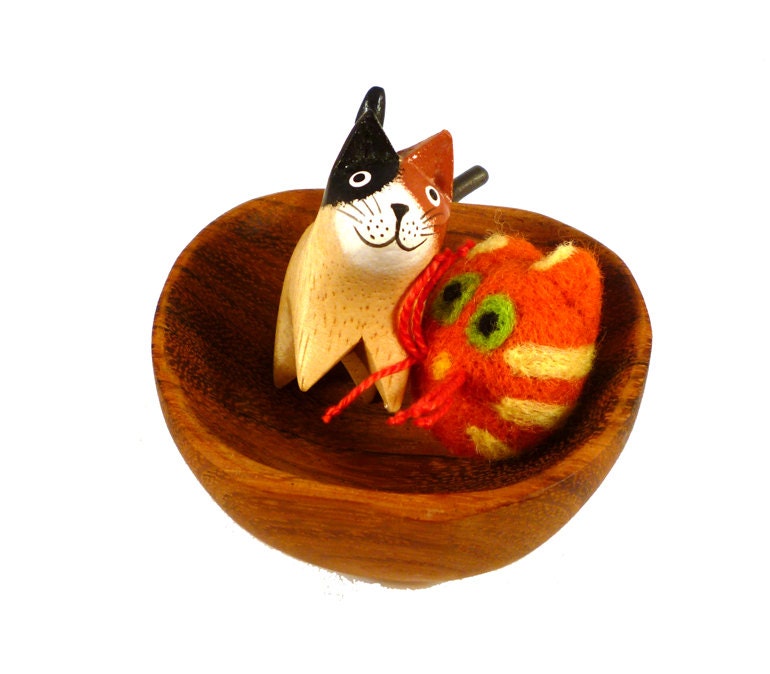 Tiger Orange Catnip Cat Toy - Needle Felted Wool