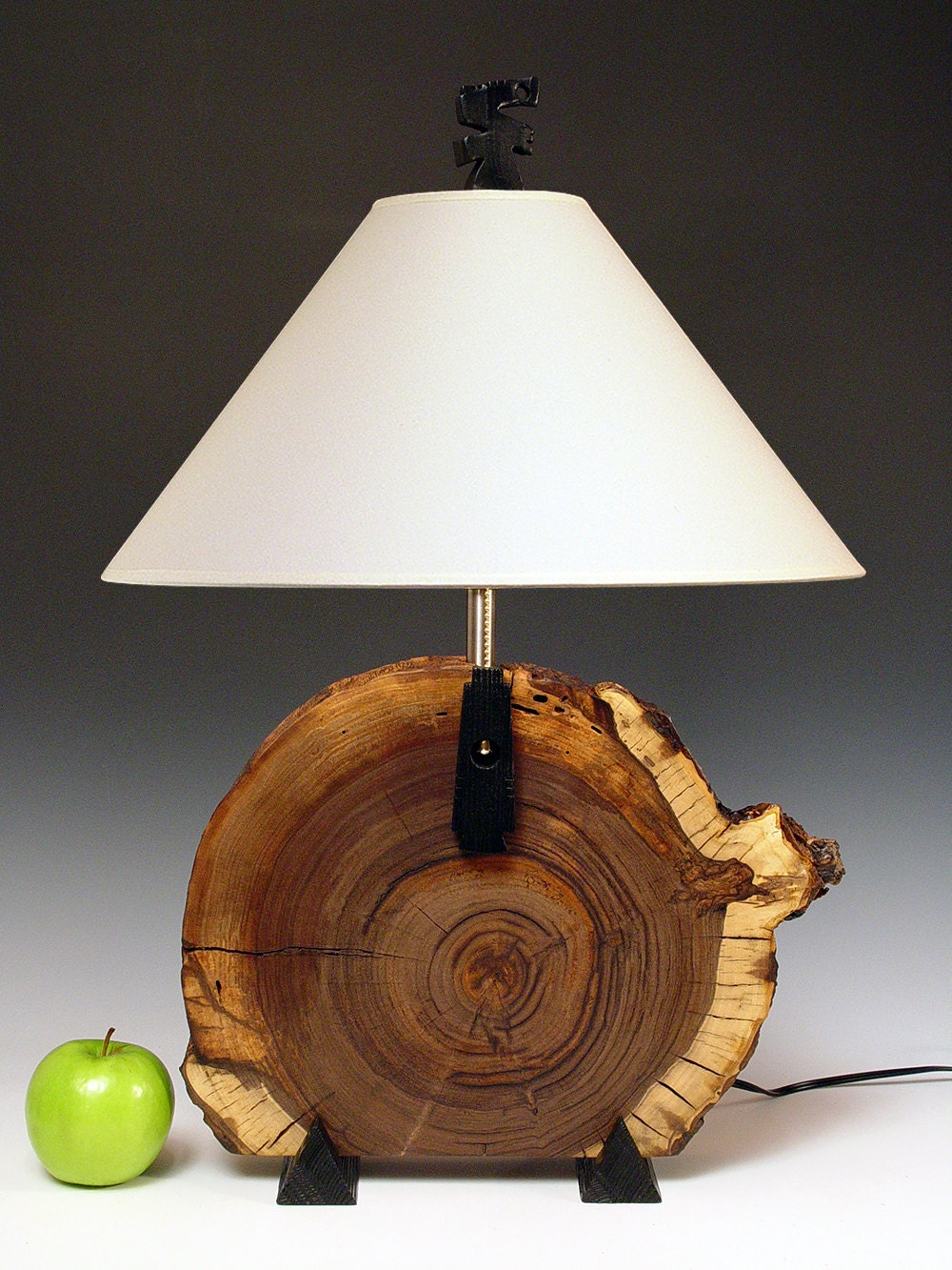 Table lamp. Desk lamp. Desert Driftwood. Log slice. 174. Naturally weathered walnut. Perfectly flawed and FULL of character.