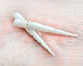 Spike Earrings Fake Gauges Unicorn Earrings Talon Narwhal Tribal White Bone Organic - FG065 B