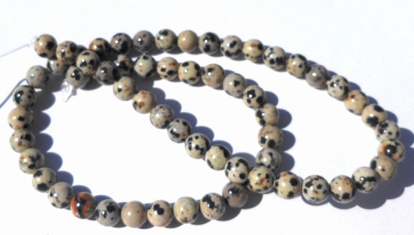 1 Strand 6mm Natural Dalmatian Jasper Stone Round Beads