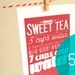 5x7 Sweet Tea Kitchen Art Print with Handlettering