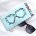Hand embroidered Heart Shaped sunglasses eyeglasses case pouch