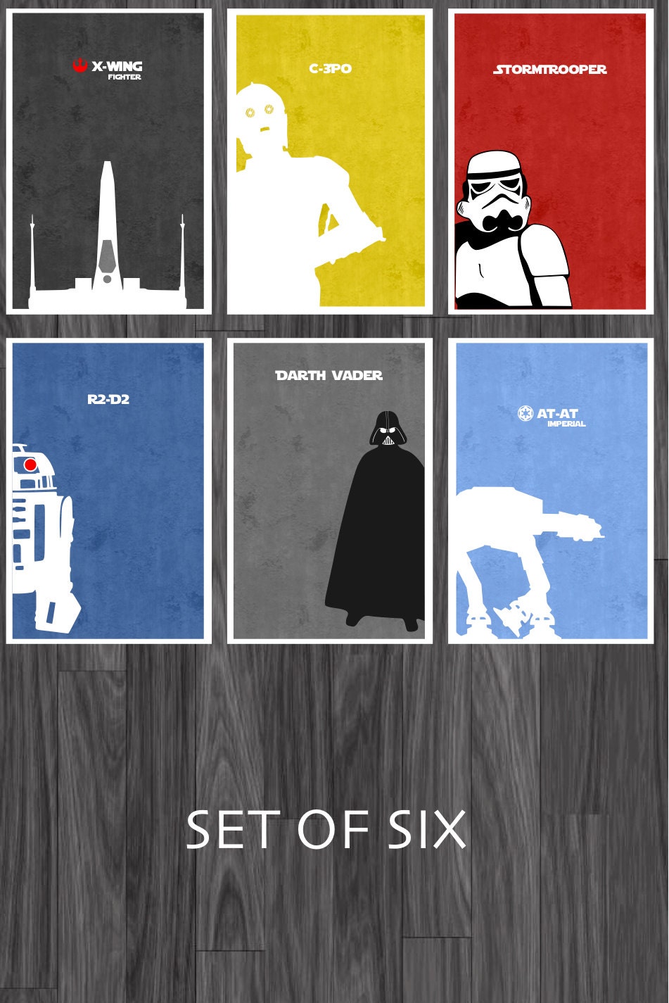 Star Wars Art Poster Set of 6 11x17