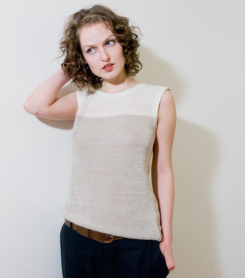 Pure & Simple. Handmade Linen Top, Custom Size