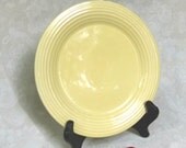Vintage Fapor Portugal Yellow Salad Plate with Embossed Rings Pattern FOP3