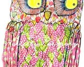 Art Eye Candy LITTLE OWL Print by Rachelle Panagarry
