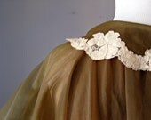 Vintage 60s Sheer Chiffon Milk Chocolate Brown and Ivory Lace Peignoir Robe by Formfit Rogers Petitie 8 10 Small Medium