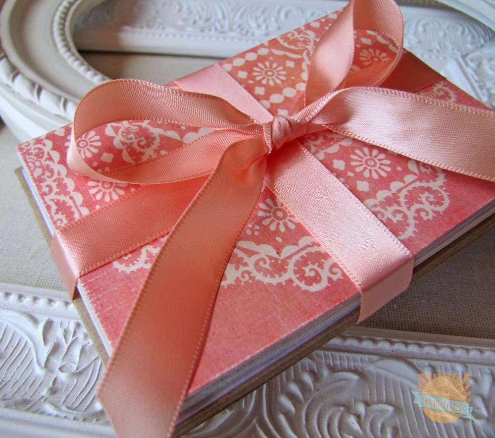 Lace and Watercolor Notecards in Coral, Lilac, Periwinkle and Green