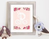 Though Very Humble : Custom Vintage Rose Monogram Print