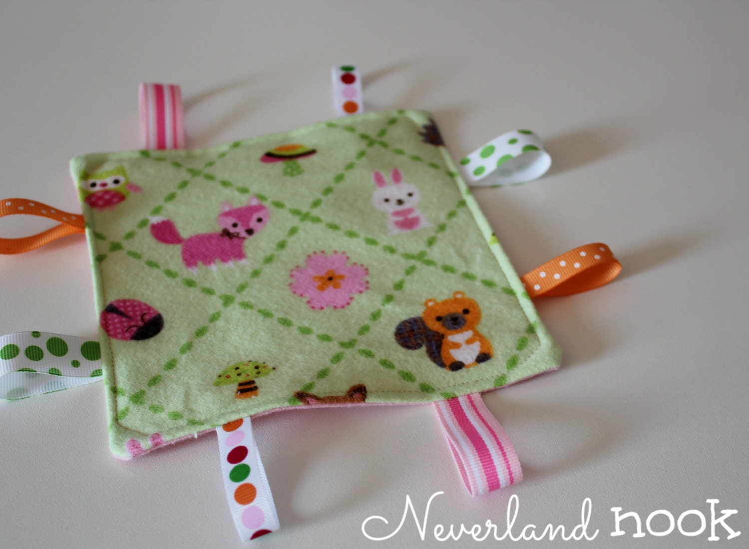 Crinkle Ribbon Sensory Woodland Animal Toy - Crinkle Blanket - Crinkle Toy - Sensory Toy - Tag Toy - Baby Shower Gift