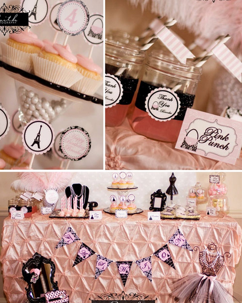 PARIS Party - Girls Paris Birthday Party - PRINTABLE Personalized Package Il_570xn
