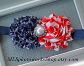 The Olde Glory Headband - Stars & Stripes of the American Flag - 4th of July Baby Girl Headband - Independence Day Celebration Hair Bow