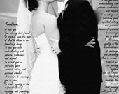 Wedding Vows Photo Print (11 x 14) - Wedding Vows on Canvas Paper - First Paper Anniversary - Vintage Style Wedding Print