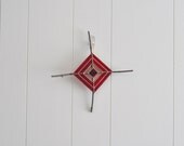 NEW Wissahickon 4 -- stained glass god's eye -- ojo de dios -- glass and found object -- eco friendly