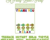 Custom TMNT Thank You Cards - Teenage Mutant Ninja Turtles Party - Party Supplies