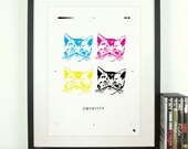 Cute kitty cat prepress concept poster print art - CMYKITTY - A3