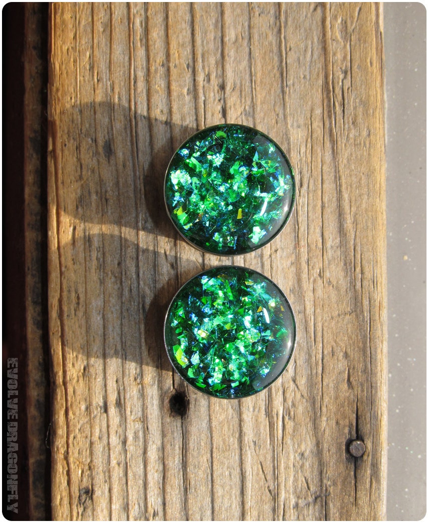 Jade Forest Shard Plugs - 5/8, 16mm