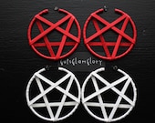 Leather Pentagram Hoop : Red and White