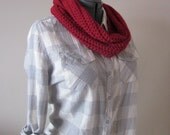 Neck Warmer, Crochet Cowl, Crochet Scarf, Infinity Scarf, cranberry