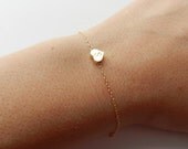 Katie. Handstamped heart bracelet on 14k gold filled chain