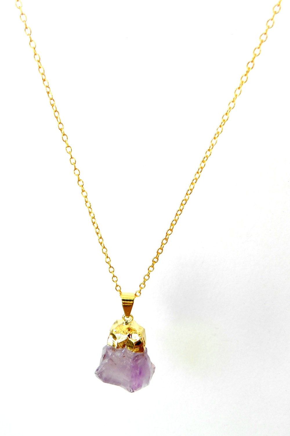 Gold dipped Amethyst necklace