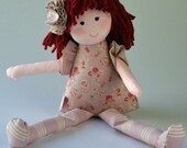 Rag Doll with your name, eco-friendly soft doll, with Pink and Lavender is stuffed with natural rayon fiber from bamboo