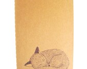 Fox Moleskine Journal - Hand Drawn Fox on Small Plain Moleskine Journal - Pocket Moleskine Cahier