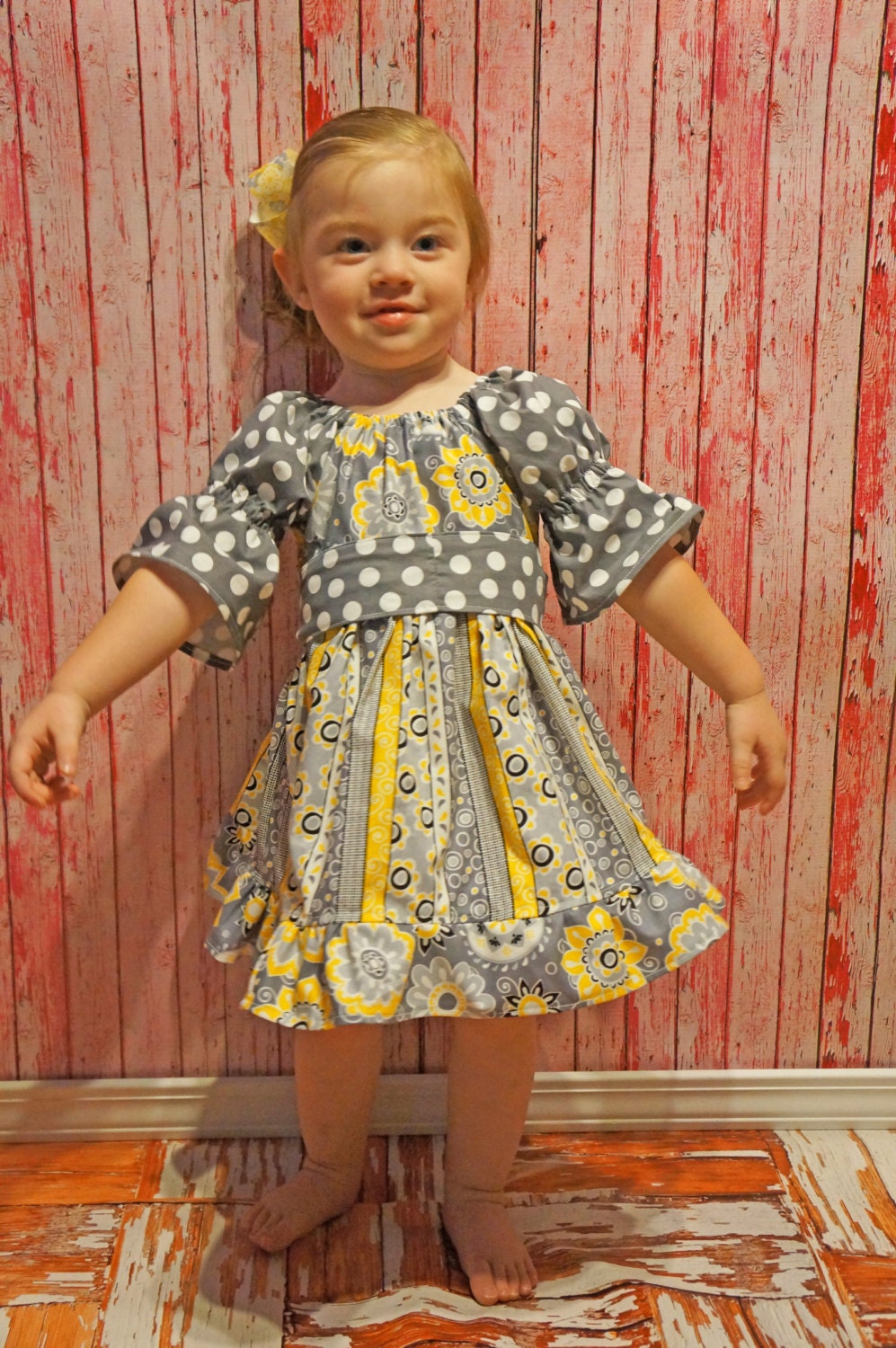 Boutique Girls Party Dress Birthday Dress Childrens Fall Clothing Twirly Girly Peasant Dress Boutique Hairbow 6-12m 18m 2t 3t 4t 5 6