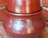 Brick Iron Red Lidded Pot Cookie Jar Apothecary Jar