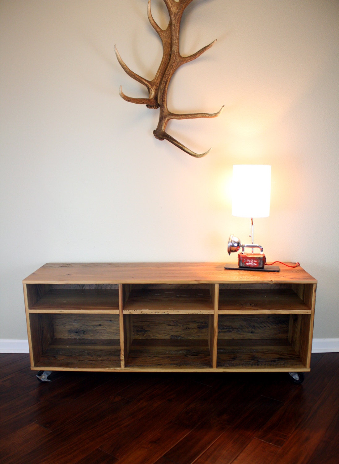 Reclaimed Wood Media Shelf // Barn Wood Storage // TV Stand // Entertainment Cabinet