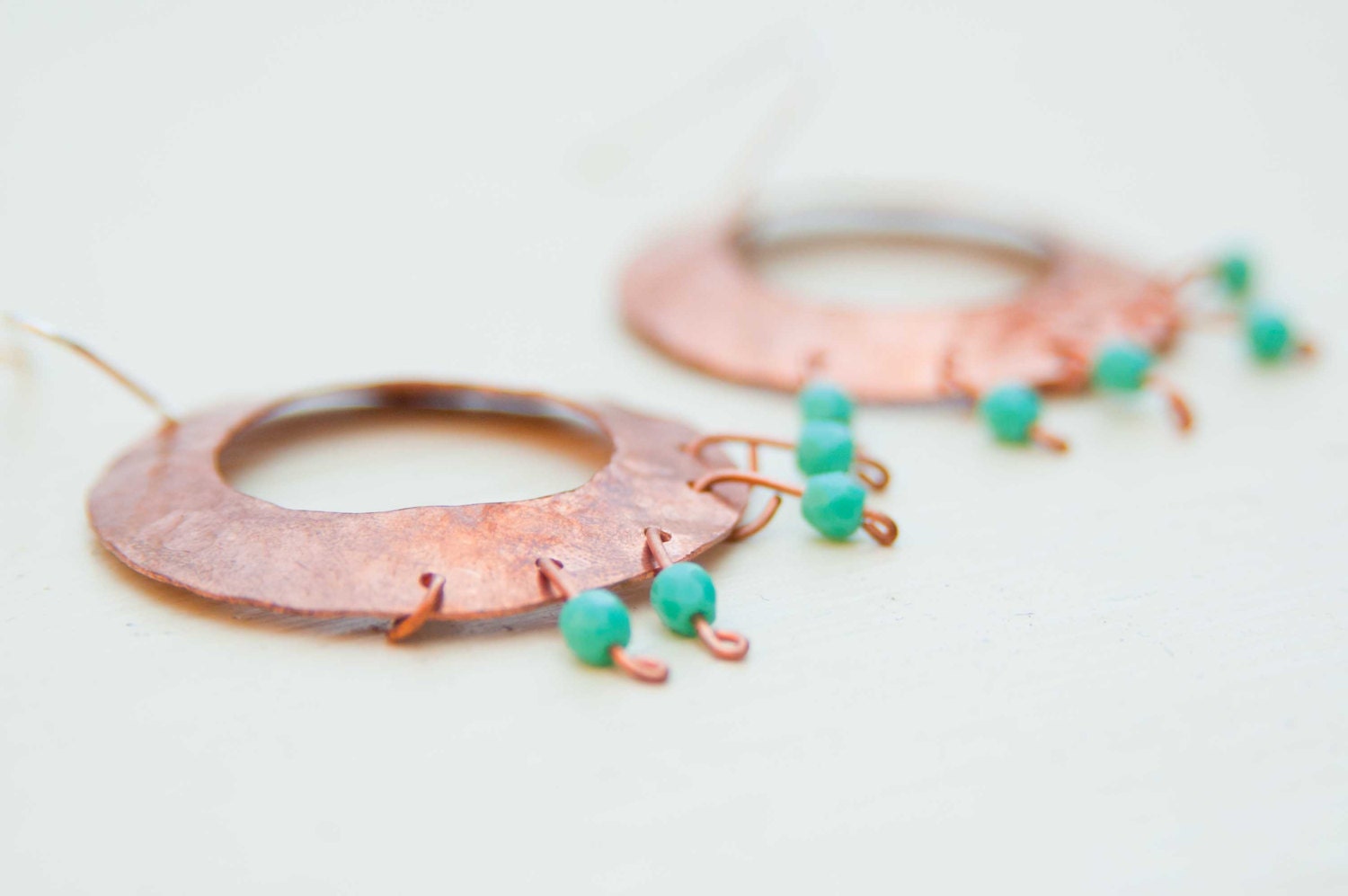Eclectic  Dangle earrings - turquoise color glass