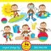 Summer beach time monkeys for boys digital clipart set -Personal and Commercial Use-paper crafts,card making,scrapbooking,web design