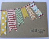 Handmade Birthday Wishes Banner Card, Male Birthday Card - Ready to Ship