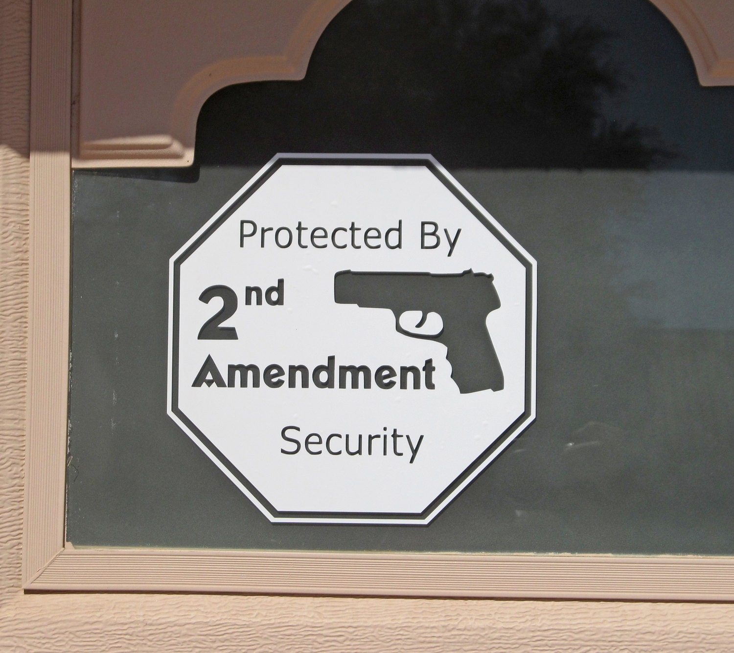 Set of 3 "Protected By 2nd Amendment Security" Vinyl Decals